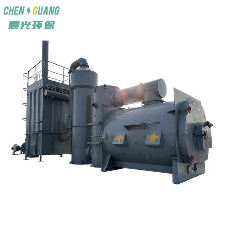 Multi stage combustion process of rural household waste pyrolysis gasification furnace, smokeless and odorless operation, 35 years old factory