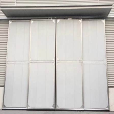Customized production of color steel plate doors, thermal insulation sliding doors, sliding doors for industrial workshops with electric swing doors