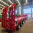 Customized special equipment large cargo transport vehicle, five lines, ten bridges, low flat semi-trailer, lifting bridge, lifting gooseneck