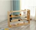 Kindergarten desks, chairs, solid wood children's toy storage combination cabinet, Montessori teaching aids area corner combination backpack and shoe cabinet