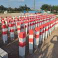 Warning piles for concrete and cement marker posts, boundary markers, railway and highway crossings