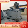 The simple and beautiful Chinese guardian lions in the scenic spot can be placed at the entrance of the hotel