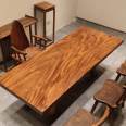 Used solid wood Chinese tea table, walnut large board, mahogany dining table and chair