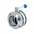 Hongfeng Pipe Fitting Sanitary Grade Stainless Steel Manual Three Piece Welding Butterfly Valve D61F-16P Three Piece Valve