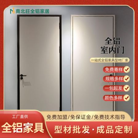 Wholesale of all aluminum alloy indoor set doors, modern and simple, all aluminum doors, north-south and north-south, flat open bedroom door manufacturer