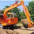 Small hydraulic wheeled truck mounted excavator Sibuxiang Excavator for construction site Long Jie long-term supply