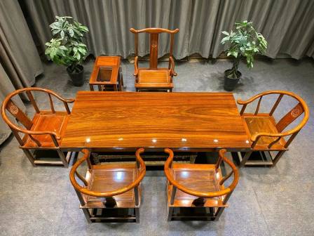 Orkan solid wood large board tea table, desk, drawing, reception, office dining table, chair combination, whole board