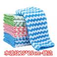 Cationic dishcloth thickened coral velvet wave pattern kitchen rainbow water absorbing dishwashing cloth, oil free cleaning cloth
