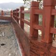 Cement guardrail manufacturer, park scenic spot imitation wood railing, 8mm steel bar