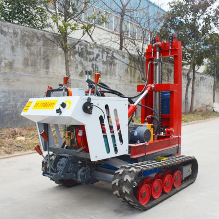 Simple operation of small tracked reservoir drilling equipment for mining down-the-hole drills