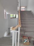 Iron staircase wooden handrails, zinc steel staircase handrails, new installation simple, convenient, and fast