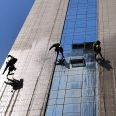 High altitude cleaning service for building glass, stone, real stone paint, aluminum veneer facade cleaning