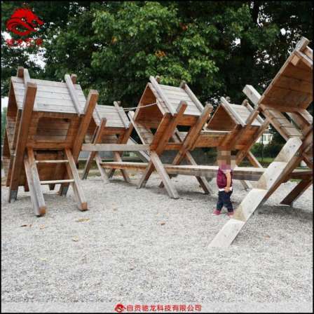 Wooden Plastic arts device customized waterproof large log climbing amusement equipment non power park production