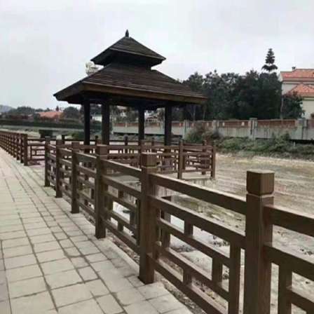 Customized processing of imitation wooden railings, Hengyi Building Materials, Courtyard Cement Fence Manufacturer