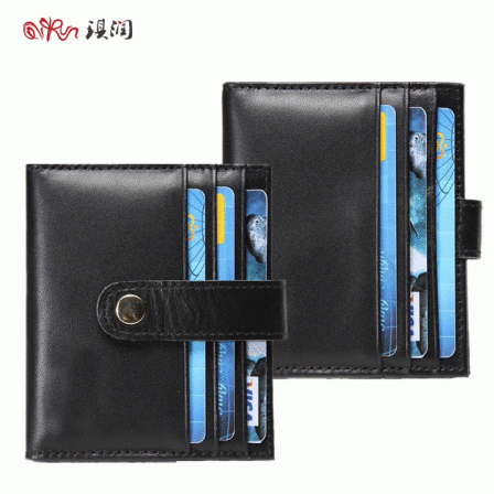 Genuine Leather Card Case Customized Multi Card Position Buckle Card Case Universal Cowhide Card Case Processing RFID Anti Magnetic Card Case