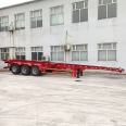 13.95 meter skeleton type rear tipping dump semi trailer with 13 meter dangerous cargo box trailer combined with reasonable loading capacity