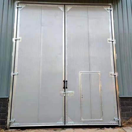 Color coating process for factory doors in large swing door workshops Polyurethane filled rock wool insulation