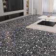 Black large grain ceramic tile bathroom courtyard terrace restaurant imitation Terrazzo floor tile matte anti-skid 6001200