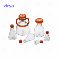 Virya large capacity 3000ml triangular cell shake flask Erlenmeyer flask breathable cap, 3533009