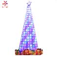 Commercial Supermarket Christmas Decoration Outdoor Lighting Design Light RGB Colorful Christmas Tree Design Huayi Color Factory Customization