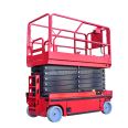 Outdoor installation and monitoring of small scissor electric elevators Advertising lift trucks Scissor hydraulic lifting platforms