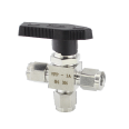 Imported from the United States, 304 stainless steel ferrule three-way ball valve, L-shaped switching valve, imitation of American ferrule connection