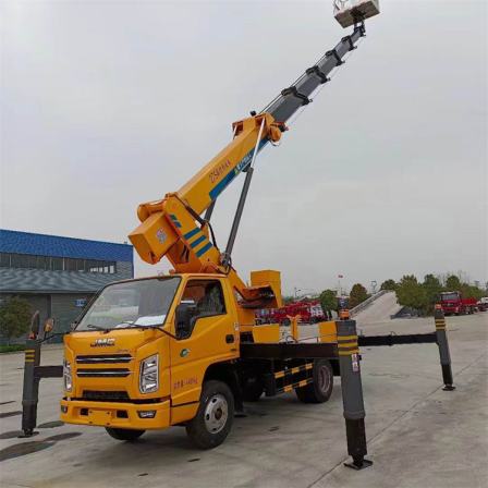 27 meter high-altitude work vehicle blue card curved arm multifunctional lifting and climbing vehicle mounted high-altitude platform