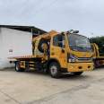 Dongfeng obstacle clearing vehicle with a 6.5-meter board length road rescue truck with a crane attached to the vehicle, a 5-ton one tow two rescue trailer