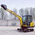 Household small hydraulic excavator for agricultural orchard planting, 1 ton multifunctional diesel rotary excavator