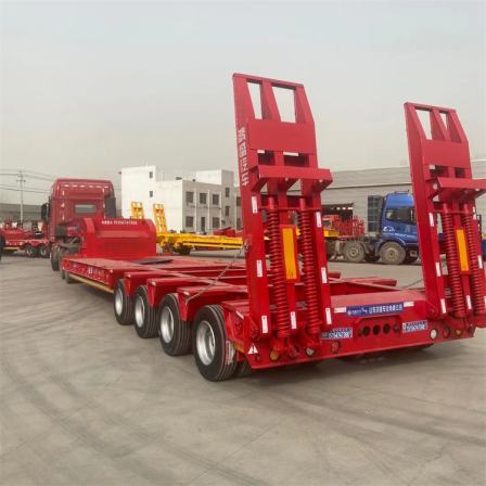 14.5 meter four line eight bridge trailer large special transport vehicle hydraulic lifting traction pin
