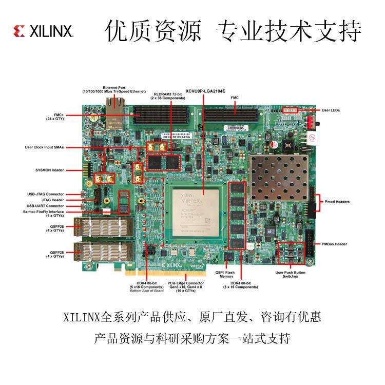 Xilinx Virtex UltraScale+FPGA VCU118-G Evaluation Kit