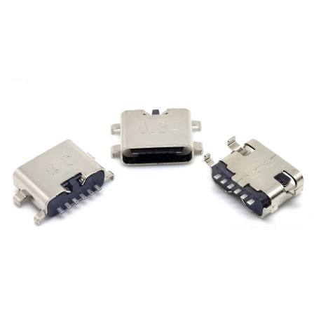 Xinfenglei TYPE C 6Pin SMT with spring clip short pin type-c connector on the motherboard