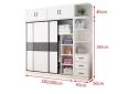 All aluminum alloy sliding door wardrobe for household bedrooms, light luxury, economical children's simple metal tatami hanging wardrobe