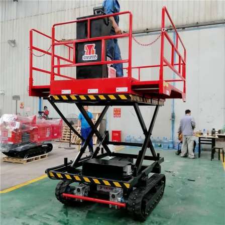 Automatic picking and lifting platform for orchards Electric hydraulic crawler type high-altitude operation lifting and picking machine