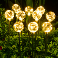 LED round ball reed light, low-voltage outdoor waterproof park lawn decoration, ground plug light, warm light