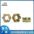 Galvanized slotted nut, thickened nut, carbon steel grade 4.8 bright fastener customization