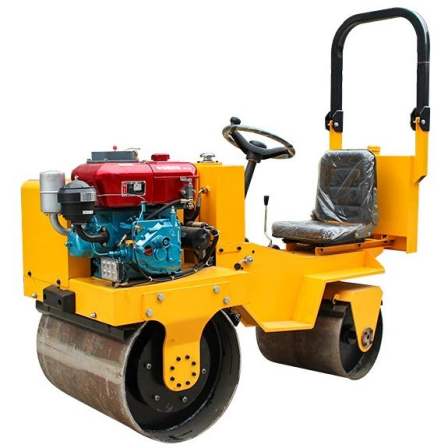 Guoneng small car roller with a self weight of 1 ton and 2 tons, vibrating compactor with double steel wheels, vibrating small roller