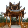 Wooden leisure pavilions in scenic parks, anti-corrosion wooden pavilions, customized outdoor antique solid wooden pavilions, durable and durable