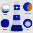 Blue and white plastic isolation piers, traffic facilities, red and white small water horses, road guardrails, fences, anti-collision diversion barrels, roadblocks