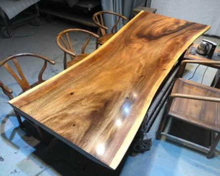 Simplified large plate dining table Jilin large plate wholesale whole plate non splicing oversized conference table Walnut wood