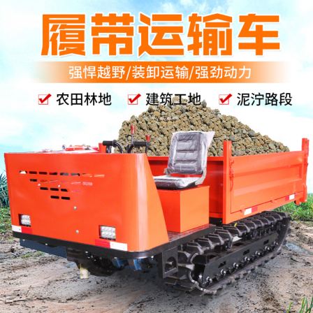 Diesel 3 ton crawler transport vehicle, small crawler tractor, agricultural self dumping mountain climbing machine