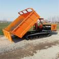 Explosion-proof pneumatic tracked flatbed transport vehicle for mining purposes. Agricultural cargo handling and residue truck for mountainous areas. Field seedling raising truck