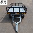 Guardrail flat trailer application for additional machinery Flatbed trolley station airport luggage car mobile tool car