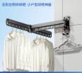 Folding clothes drying rod, telescopic drying rod, balcony fixed clothes hanging rack, non rusting, invisible wall hanging T-shaped rose gold