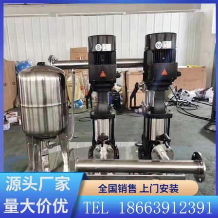 Variable frequency constant pressure non negative pressure water supply equipment secondary increase pressure stainless steel pipeline multi-stage pump steady flow tank control cabinet