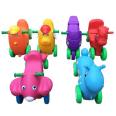 Kindergarten rocking horse indoor and outdoor rocking music children's riding toys thickened plastic wooden horse