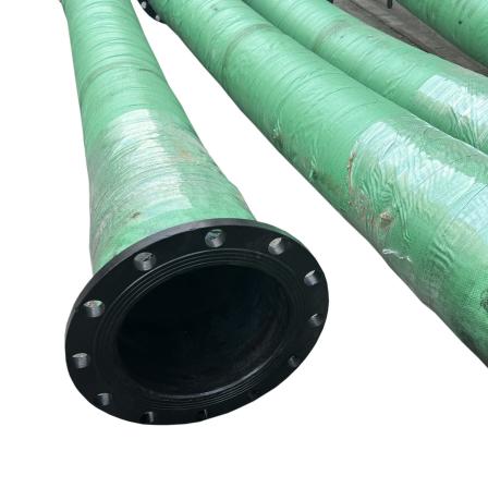 Hongchuang large diameter flange rubber lined wear-resistant rubber hose, steel wire framework, flood control, drainage, suction and drainage rubber hose