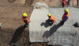 Watering and curing 1 cm concrete canvas with cement blanket for slope protection and anti-seepage in river management