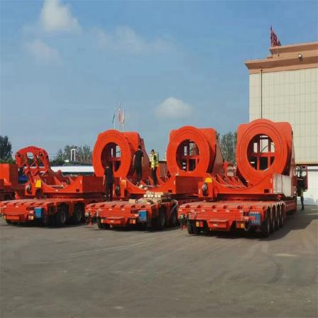 Wind blade transport vehicle lifting hydraulic steering 360 ° 17.5m front and rear drawable low flat semi trailer