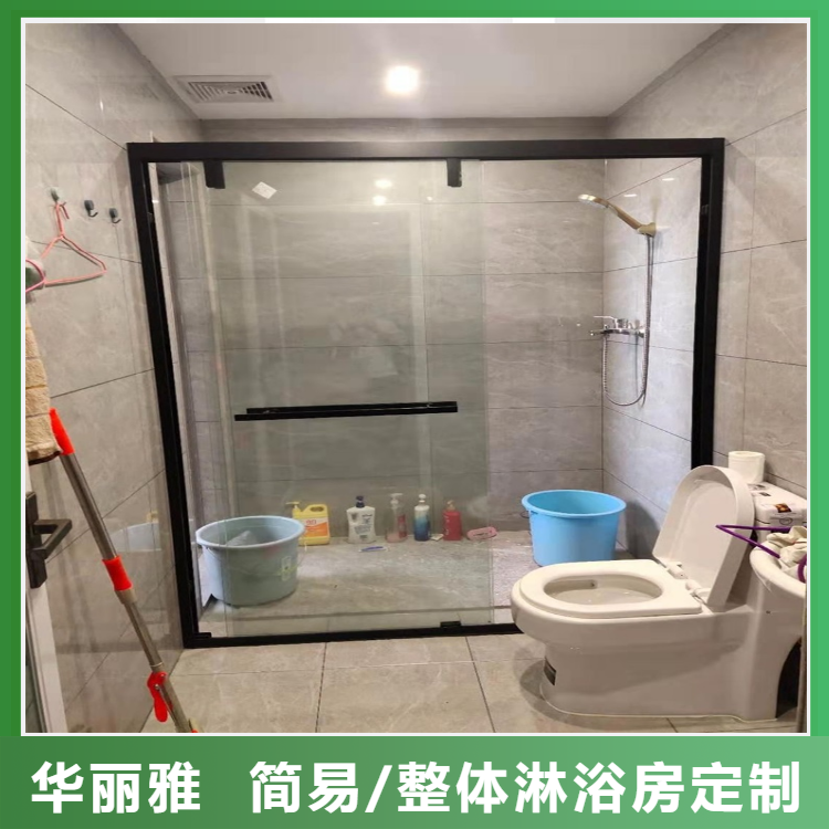 Three door simple shower room, Hualiya stainless steel apartment, customized with a straight bathroom partition